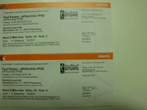 2 Paul Panzer Tickets + Nürnberg + Freitag + 16.05.2025 + zu verkaufen - Bild 1 von 1