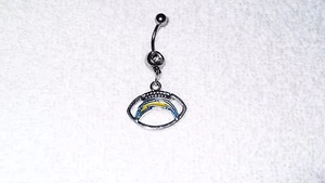 San Diego Chargers Equipo Fútbol Dije Vientre Ombligo Anillo Cuerpo Joyería Piercing - Imagen 1 de 2