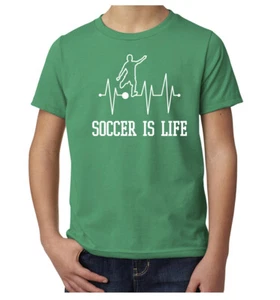 Soccer is Life Heartbeat Youth Soccer shirts, Graphic Soccer shirts - Picture 1 of 7