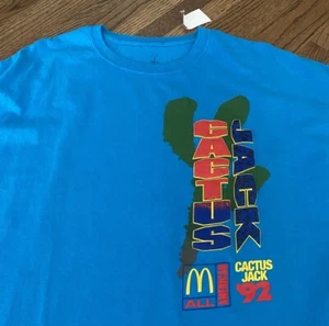 Travis Scott x McDonald's Cactus Jack All American '92 Blue T-Shirt - XL NWOT ๐ฅ - Picture 1 of 8