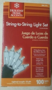 Home Accents Holiday 100-lights String-to-String Light Set Clear Bulbs  - Picture 1 of 2
