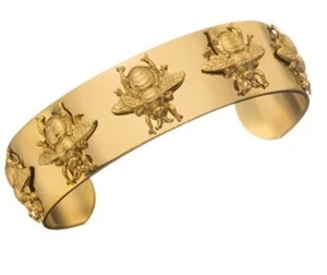 Brazalete Brazalete Yochi Oro 22k Placa Miel Abeja con Acabado PERLA - Imagen 1 de 9