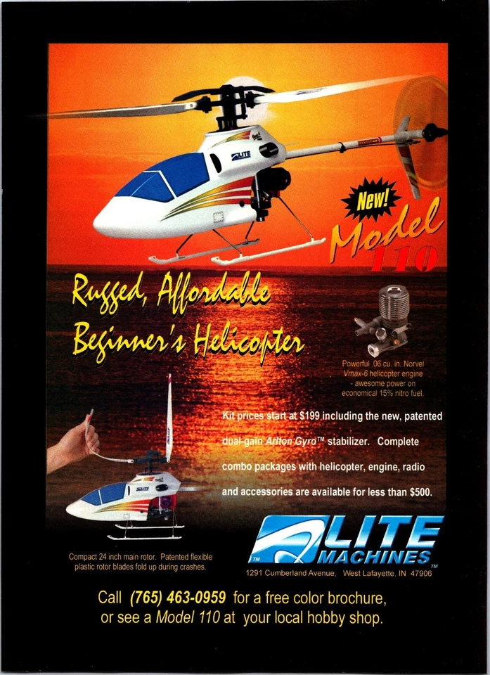Model 110 Super Starter Heli Print Ad 1998 Ephemera Wall Art Decor - Image 1 of 1