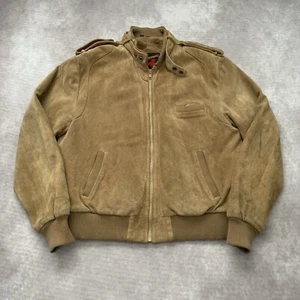 Vintage 70s 80s Geronimo Suede Leather Jacket Size 46 Western Cowboy Brown Fur - Picture 1 of 23