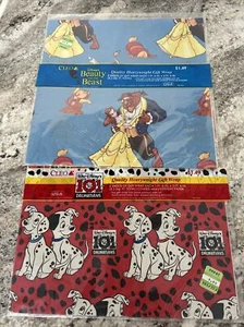 2 Packs Vtg Disney Beauty & the Beast Gift Wrap Wrapping Paper & 101 Dalmatians - Picture 1 of 5