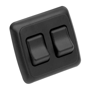 Double SPST On-Off Switch with Bezel, 12V Light Switch for RV, Camper(Black) - Picture 1 of 12
