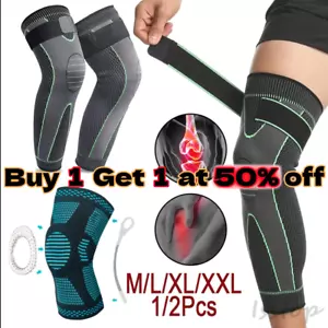 Leg Compression Sleeve Knee Brace Support Protector Arthritis Joint Pain Relief - Picture 1 of 23