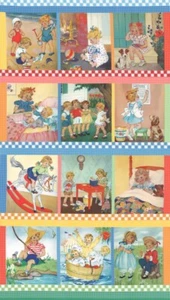 STORY TIME Vintage Children Panel 24" x 43" Quilt Fabric from Moda #21790-11 - Picture 1 of 1