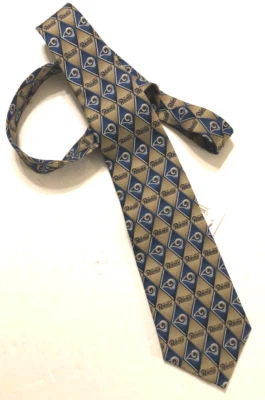 Corbata de seda vintage de los años 90 con motivo dorado diamantes de la NFL de los St. Louis Rams etiquetas nuevas Foto 1 de 2