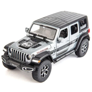 Modellino auto 1:22 Jeep Wrangler Rubicon Diecast giocattolo model collezione grigio - Foto 1 di 6