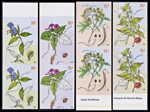 MEDICINAL PLANTS-2000-ARGENTINA STAMPS-IMPERF.PAIR-MNH-