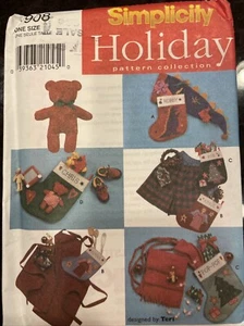 ~ Uncut Sewing Pattern Simplicity 7908 Holiday~Stockings & Stuffers~Christmas - Picture 1 of 5