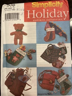 ~ Uncut Sewing Pattern Simplicity 7908 Holiday~Stockings & Stuffers~Christmas - Image 1 of 4