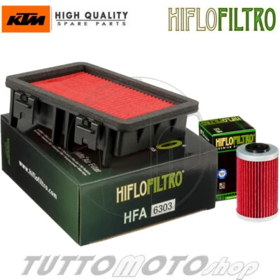 Filtro Aria + Olio KTM Duke 125 4T ABS 2017-2023 / Kit Filtri HIFLO Manutenzione - Immagine 1 di 4