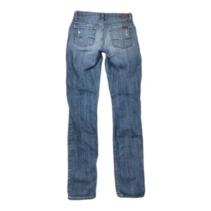 7 For All Mankind Skinny Denim blaue Damenjeans Etikett 25 x 28,5 Schrittlänge abgenutzt - Bild 1 von 11