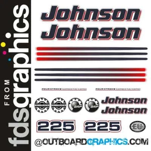 Johnson 225hp four stroke (2005) outboard engine decals/sticker kit - Picture 1 of 1