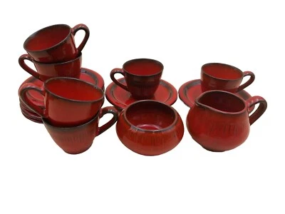 Bückeburg Kunstkeramik Mokkatassen Espresso - Milch & Zucker Keramik 50er design - Bild 1 von 4