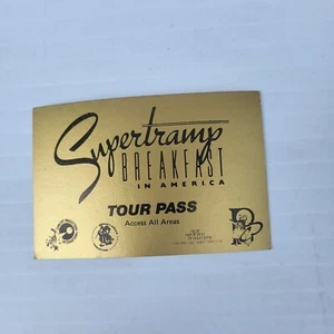 Vintage 1970's Supertramp Breakfast in American Tour Pass - Concert Productions - Bild 1 von 2