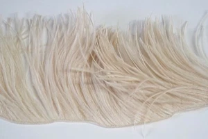 36" Straußenfedern Fransen - beige 3-6" Handwerk/Borte/Halloween/Kostüm/Mode - Bild 1 von 2