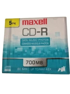 Maxell CD-R Data Music Photos 700 MB, 80 MIN, MAX 48X  New in Pack - Picture 1 of 9