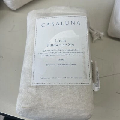 Conjunto de Fronha 100% Linho Lavado - Cor Casaluna Natural - Imagem 1 de 4