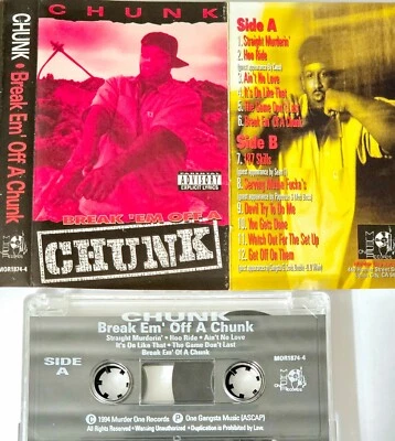 CHUNK BREAK EM OFF 1993 G FUNK RAP TAPE CASSETTE MURDER ONE RECORDS lp cd 12" - Image 1 of 4