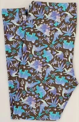 TC2 LuLaRoe Alto y Curvilíneo2 Leggings Lindo Dinosaurio Estampado en Gris Oscuro Nuevo con Etiquetas T39 Foto 1 de 4