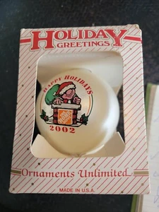 The Home Depot Christmas Employee Ball Ornament Happy Holidays 2002 Chimney, USA - Picture 1 of 4
