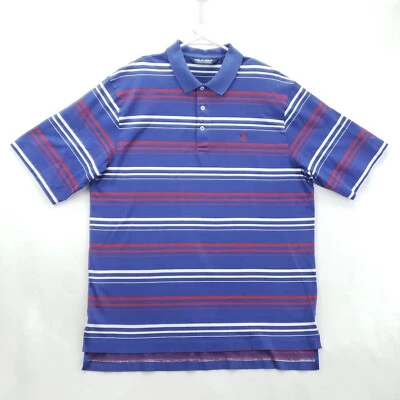 Polo Golf Ralph Lauren Polo Para Hombre Grande Azul Blanco Rayas Manga Corta Foto 1 de 4