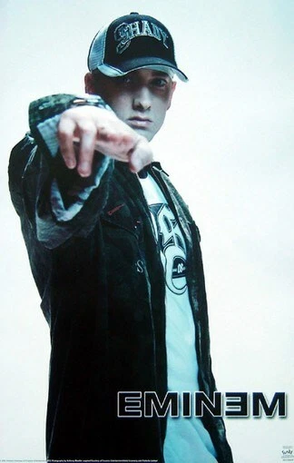 EMINEM POSTER - POINTING GUN FINGERS - RARE NEW - PRINT IMAGE PHOTO - Image 1 of 1