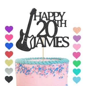 Guitar Cake Topper Personalised Birthday Cake Party Cake Decoration Music Lover - Picture 1 of 15
