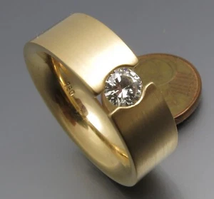 DISEÑO NEUMÁTICO - ELEGANTE ANILLO TENSOR BRILLANTE - ORFEBRERÍA PROPIA - ORO ROSA 750 - Imagen 1 de 11