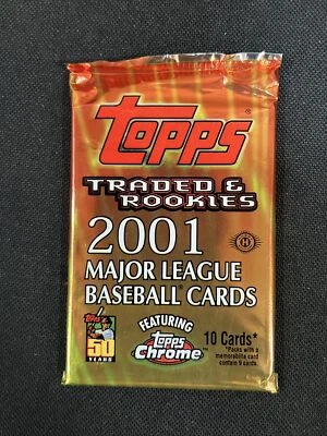 2001 Topps Traded & Rookies Sealed (1) Hobby PACK From Box Pujols, Ichiro RC - Image 1 of 2