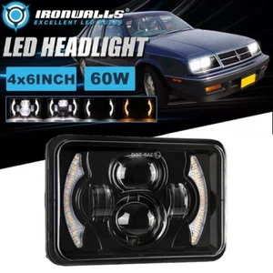 4X6" Square LED Headlight Hi/Lo DRL Turn Signal for Chrysler LeBaron 1977-1992 - Picture 1 of 12