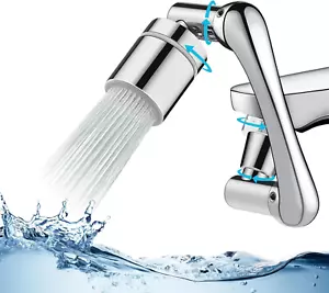 1080° Swivel Faucet Extender, 360° Swivel Robotic Arm Faucet Aerator, 2 Mode Spl - Picture 1 of 12