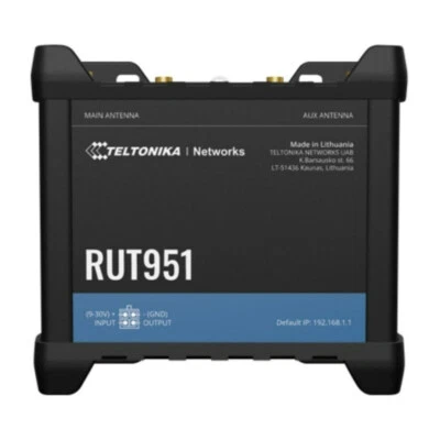 Teltonika RUT951 Industrial Black Cellular Router with Dual SIM Connectivity - Image 1 of 4