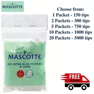 Mascotte Extra Slim Extra Long - Filter Tips 5.3mm 150 Tips a packet 1 2 5 10 20 - Photo 1 sur 1
