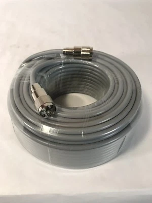 100FT RG-8x COAX COAXIAL CABLE HAND SOLDER w/ MALE PL-259 CB HAM RADIO RG8 NEW!  - Image 1 of 3