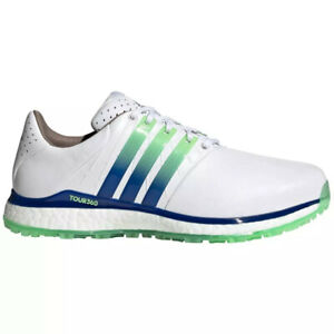 NEW Mens Adidas Tour 360 XT Spikeless 2.0 Golf Shoes White/Blue/Mint Sz. 8.5 M