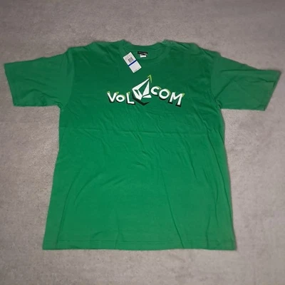 Vintage Y2K Volcom Skateboard T-shirt Mens XL Green Cutter Logo Graphic - Image 1 of 4