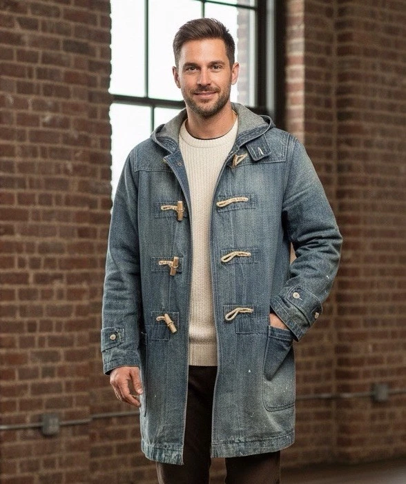 Polo Ralph Lauren Duffle Coat Denim Algodão Índigo Azul Masculino Tamanho: XL - Imagem 1 de 4