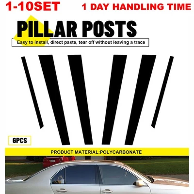 Ajuste Lexus LS430 2001-2006 negro brillante puerta ventana cubierta pilar poste moldura 6-60x Foto 1 de 4