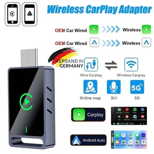 Wireless CarPlay Android Auto Adapter 2in1 Plug Play für iOS Android Grau - Bild 1 von 16