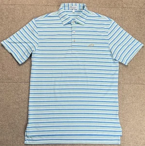 Peter Millar Men's Peligan Logo Striped Golf Polo Shirt Size Small - Picture 1 of 7