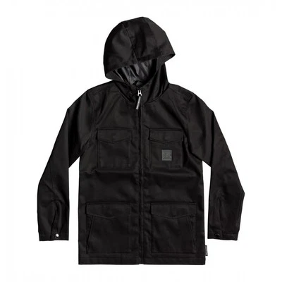 DC Shoes Boys 10 MASTAFORD JACKET HOODIE Hooded Water Resistant Black Rrp$99.99 - Image 1 of 3