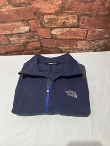 Men’s North Face Blue Quarter Zip Polartec Fleece Size Small Arm Pocket - Picture 1 of 6