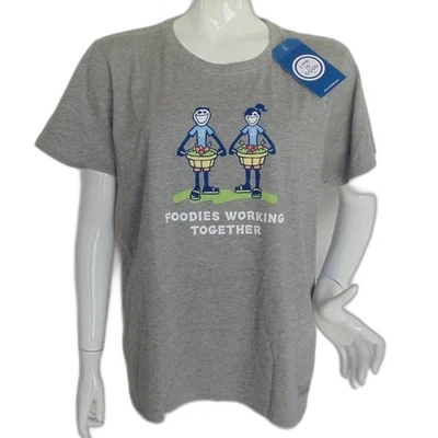 Nueva camiseta LIFE IS GOOD, XL, Foodies Work Together, gris, manga corta Foto 1 de 4