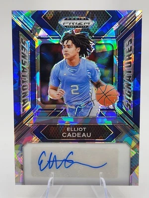 2024 Prizm Draft Picks Sensational Signatures Blue Ice /75 Elliot Cadeau Auto RC - Image 1 of 3