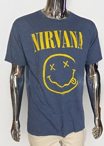 Nirvana T-Shirt Uomo XL Faccia Sorridente 2014 Blu Kurt Cobain - Foto 1 di 8