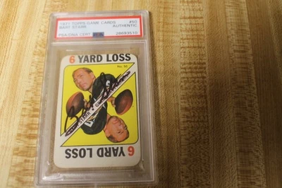 Tarjeta de juego Topps Bart Starr Green Bay Packers PSA/DNA auténtica firmada automática 1971 Foto 1 de 4